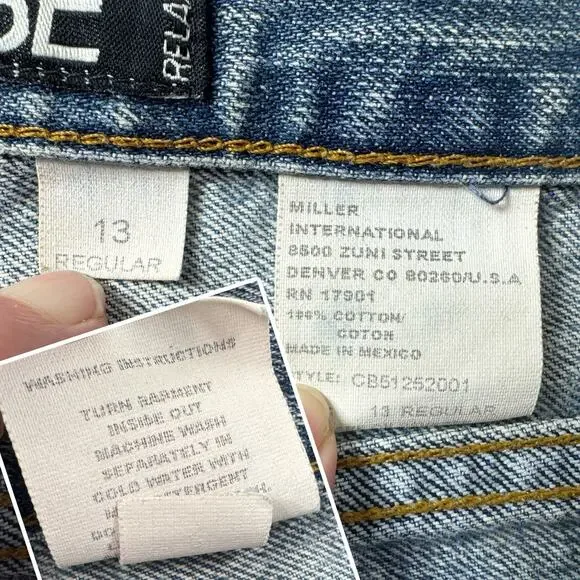 Cruel Girl Low Rise Bootcut Jeans Mid Wash Distressed 13R Rodeo Grunge - Picture 9 of 16